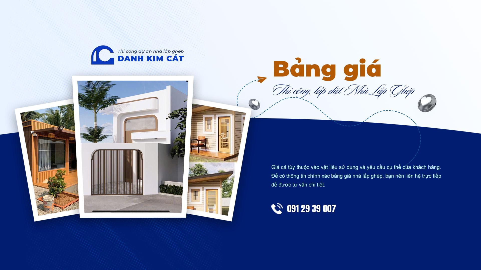Bảng giá dịch vụ nhà lắp ghép DANH KIM CÁT