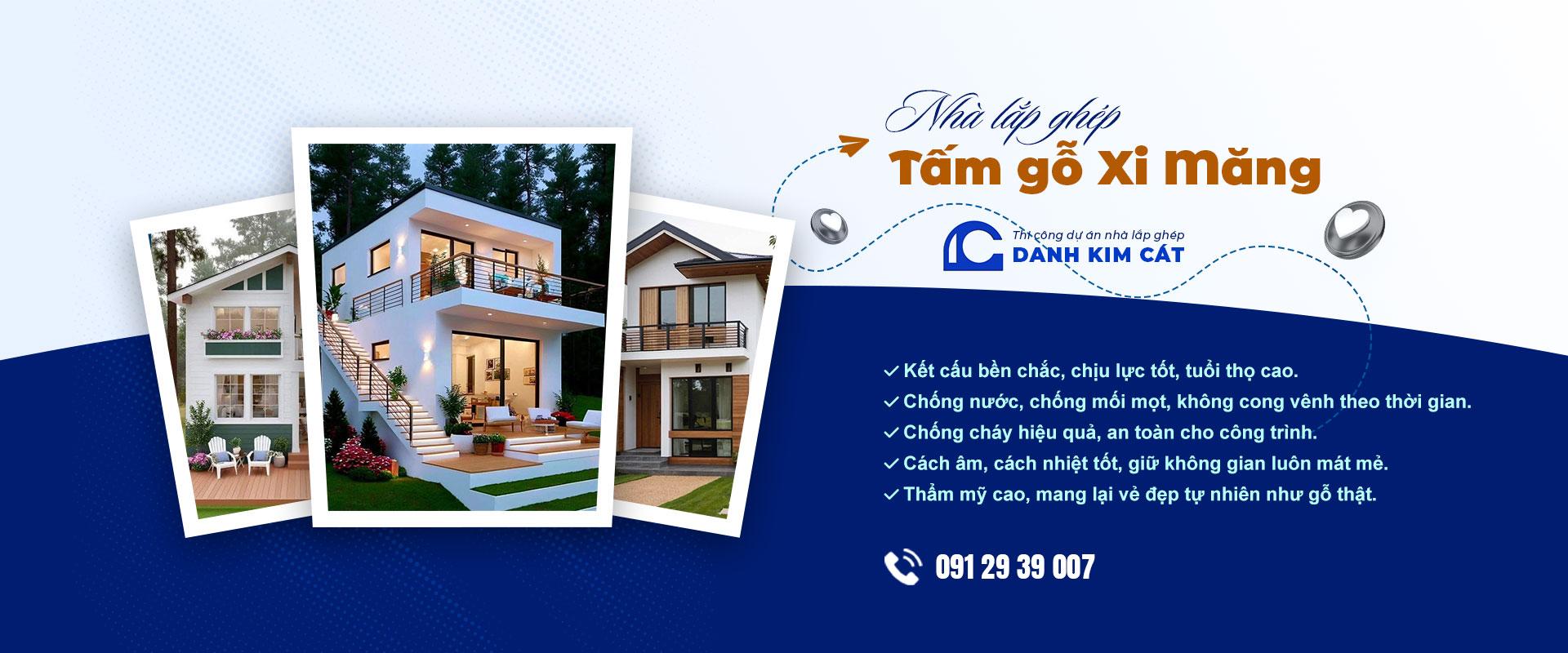 Nhà lắp ghép tấm gỗ xi măng